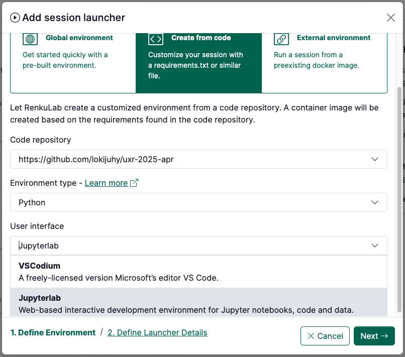 Jupyter Code Based Env